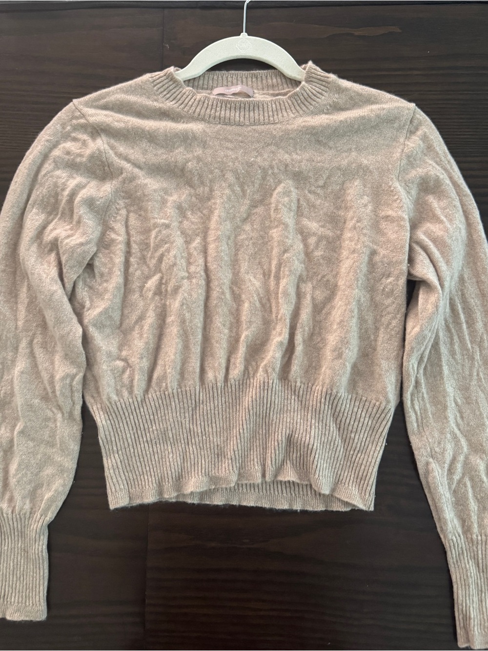 100% Cashmere Oatmeal J Crew Crop Sweater